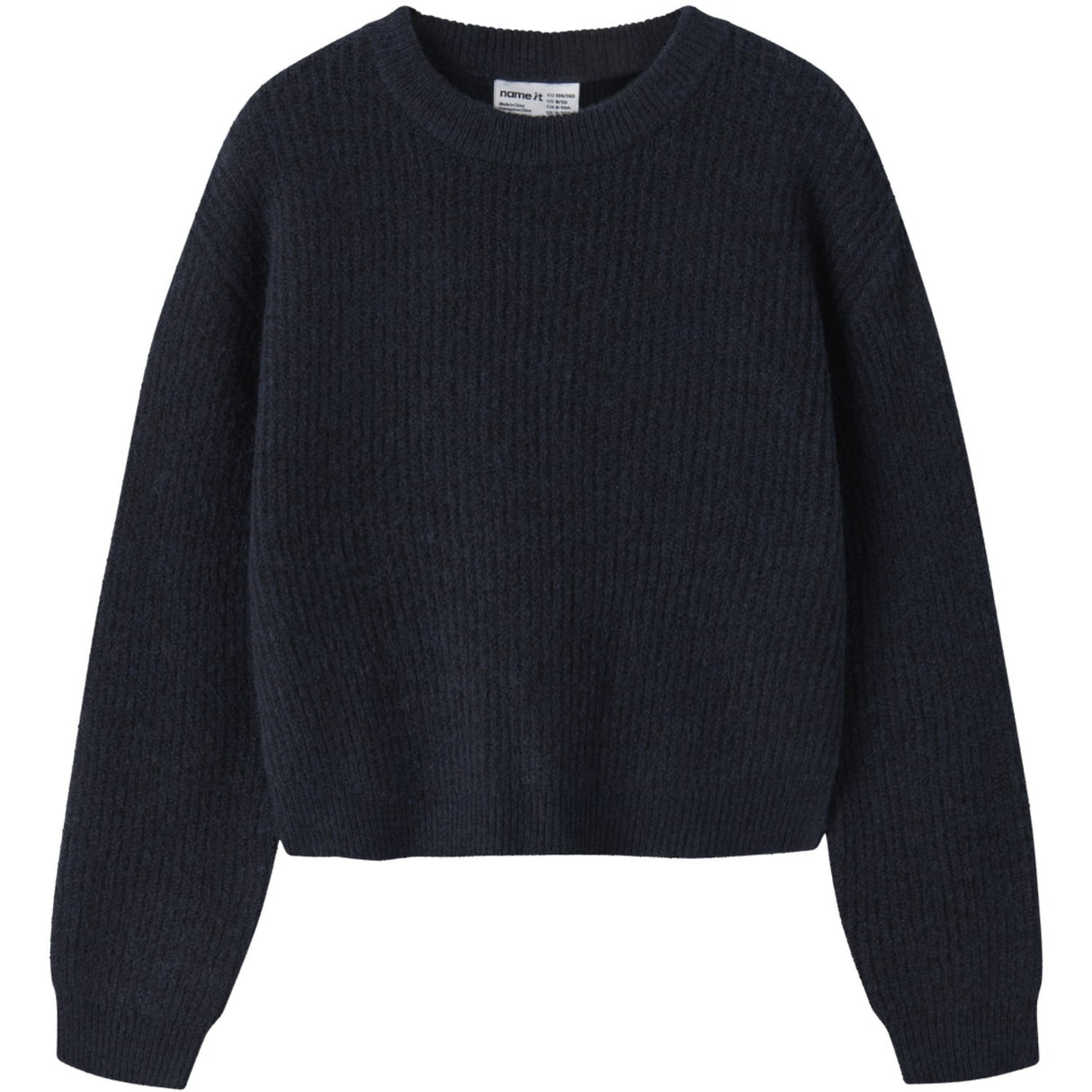 Name It Dark Sapphire Nkfholly Ls Boxy Kort Stickad Noos