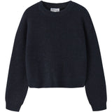 Name It Dark Sapphire Nkfholly Ls Boxy Kort Stickad Noos