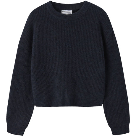 Name It Dark Sapphire Nkfholly Ls Boxy Kort Stickad Noos