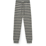 COPENHAGEN COLORS Grey Stripe Merino Classic Rib Leggings Med Drawstrings