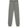COPENHAGEN COLORS Grey Stripe Merino Classic Rib Leggings Med Drawstrings