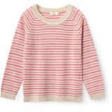COPENHAGEN COLORS Blossom Pink Stripe Merino Classic Rib Blus