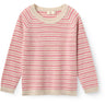 COPENHAGEN COLORS Blossom Pink Stripe Merino Classic Rib Blus