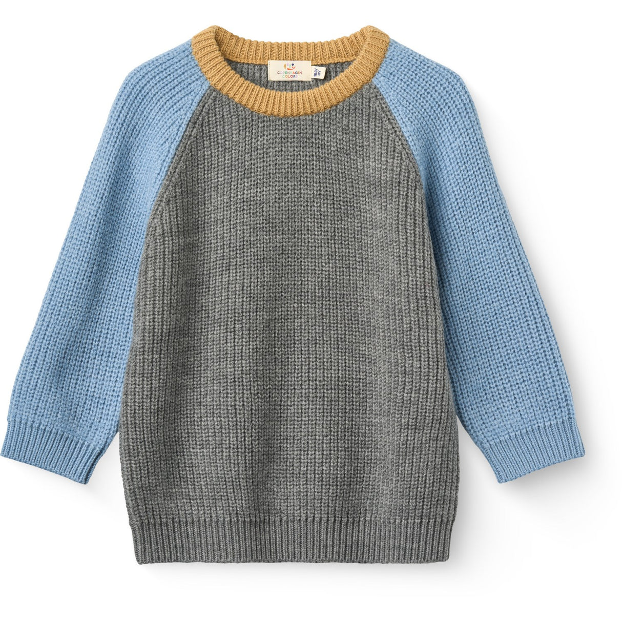 COPENHAGEN COLORS Grey Melange Comb. Merino Rib Stickad Blus