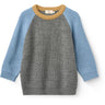 COPENHAGEN COLORS Grey Melange Comb. Merino Rib Stickad Blus