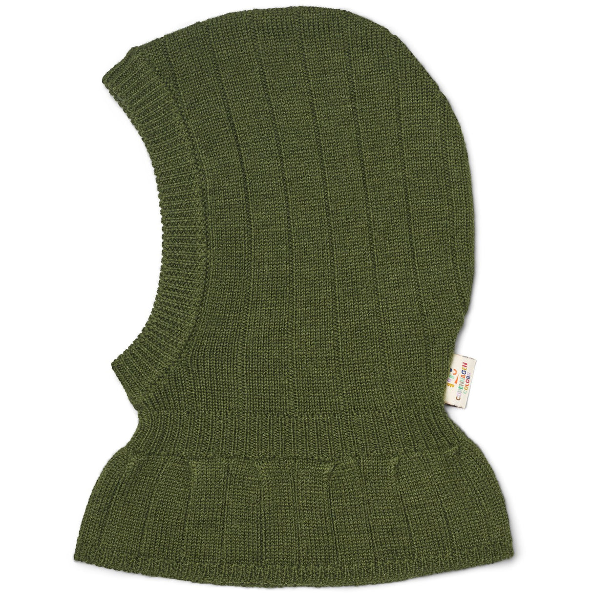COPENHAGEN COLORS Dk Green Merino Rib Stickad Elefanthatt