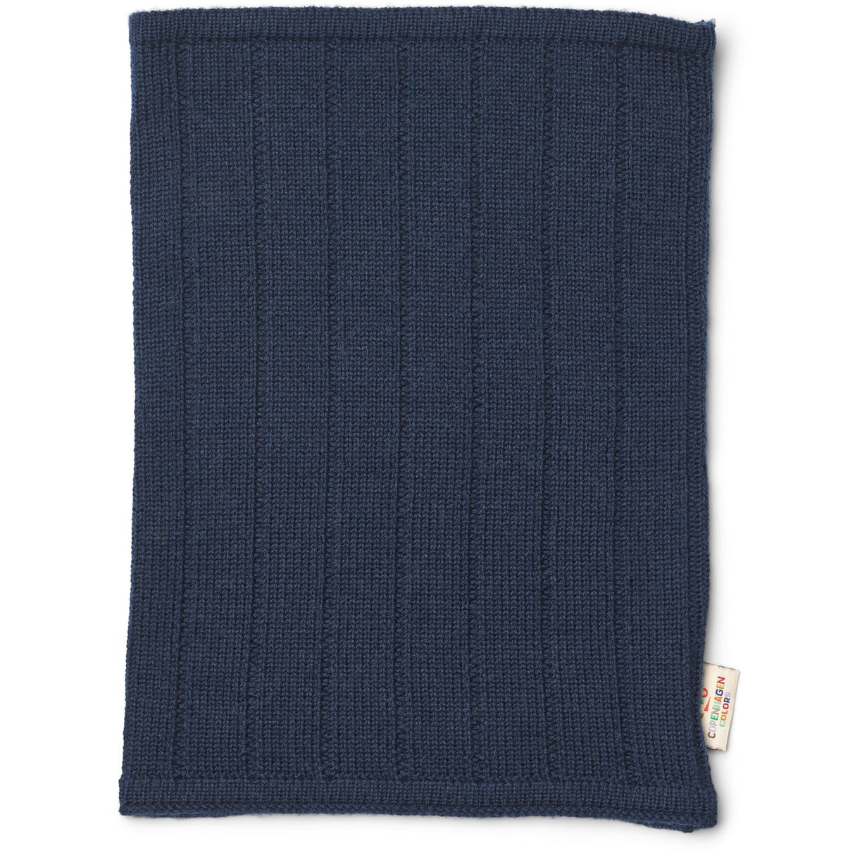 COPENHAGEN COLORS Navy Rib Stickad Tube Halsduk I Merino Ull