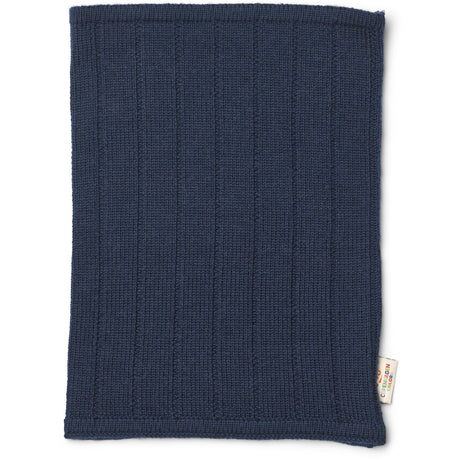 COPENHAGEN COLORS Navy Rib Stickad Tube Halsduk I Merino Ull