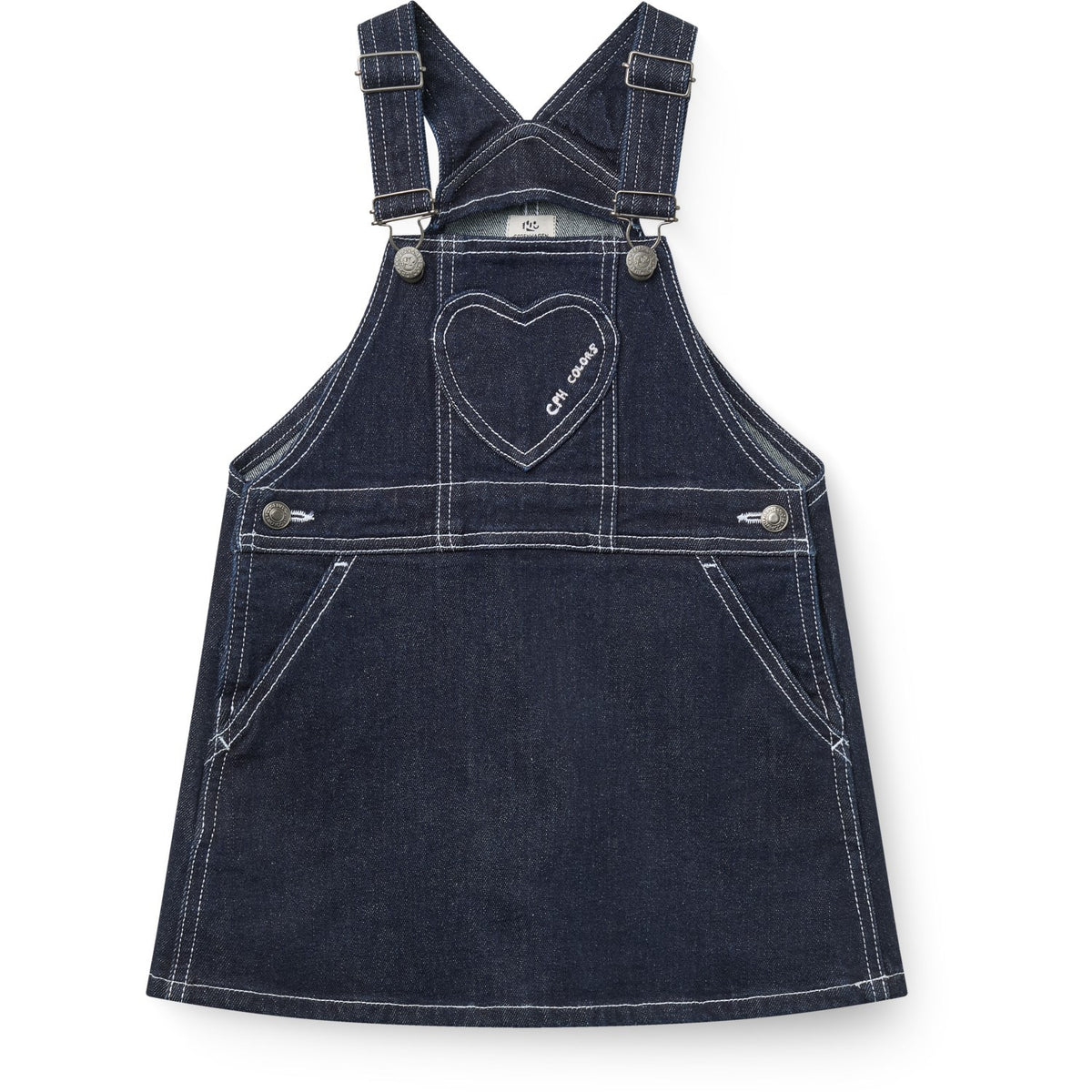 COPENHAGEN COLORS Raw Denim Organic Denim Spencer Klänning M/ Heart Lomme