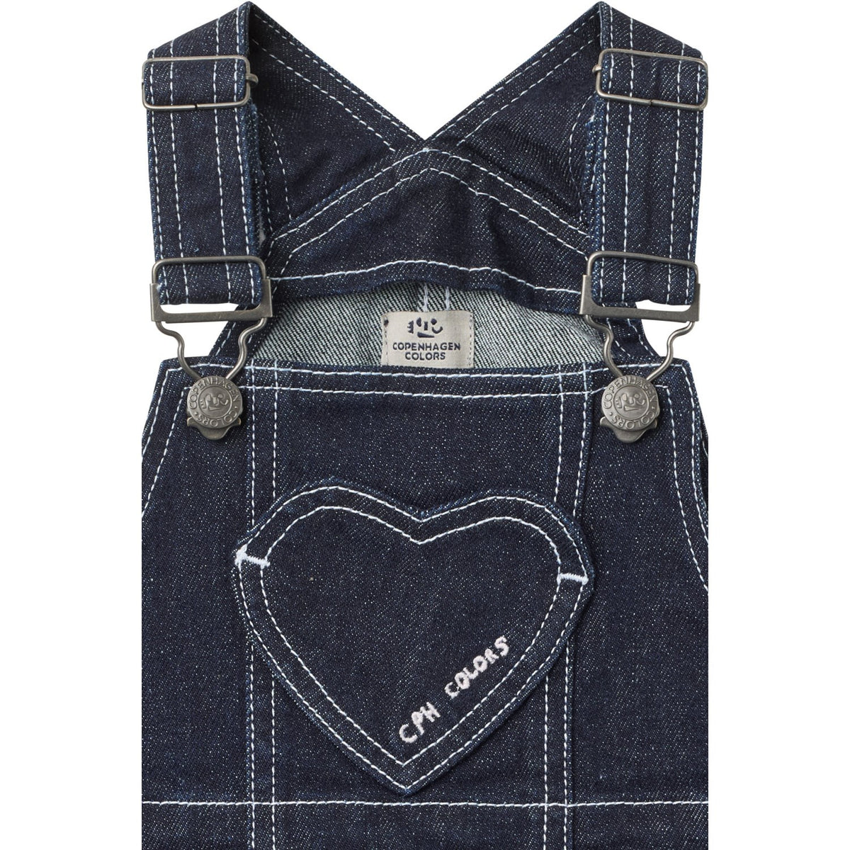 COPENHAGEN COLORS Raw Denim Organic Denim Spencer Klänning M/ Heart Lomme