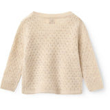 COPENHAGEN COLORS Pale Cream Melange Merino Pattern Baby Cross-Over Cardigan
