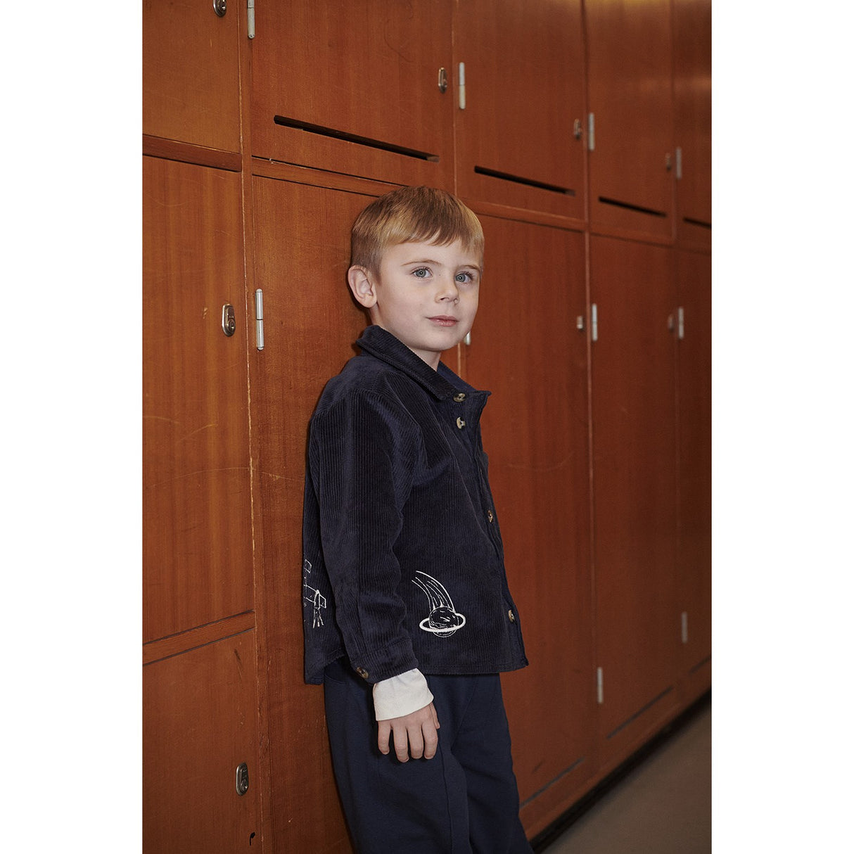 COPENHAGEN COLORS Navy Corduroy Overshirt M/ Emb.