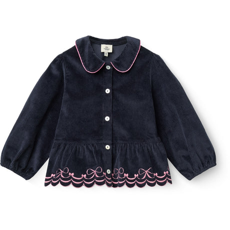 COPENHAGEN COLORS Navy Corduroy Blus M/ Emb.