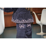 COPENHAGEN COLORS Navy Corduroy Pant M/ Wide Leg & Emb. On Backside Lomme
