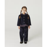 COPENHAGEN COLORS Navy Corduroy Pant M/ Wide Leg & Emb. On Backside Lomme