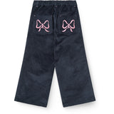 COPENHAGEN COLORS Navy Corduroy Pant M/ Wide Leg & Emb. On Backside Lomme