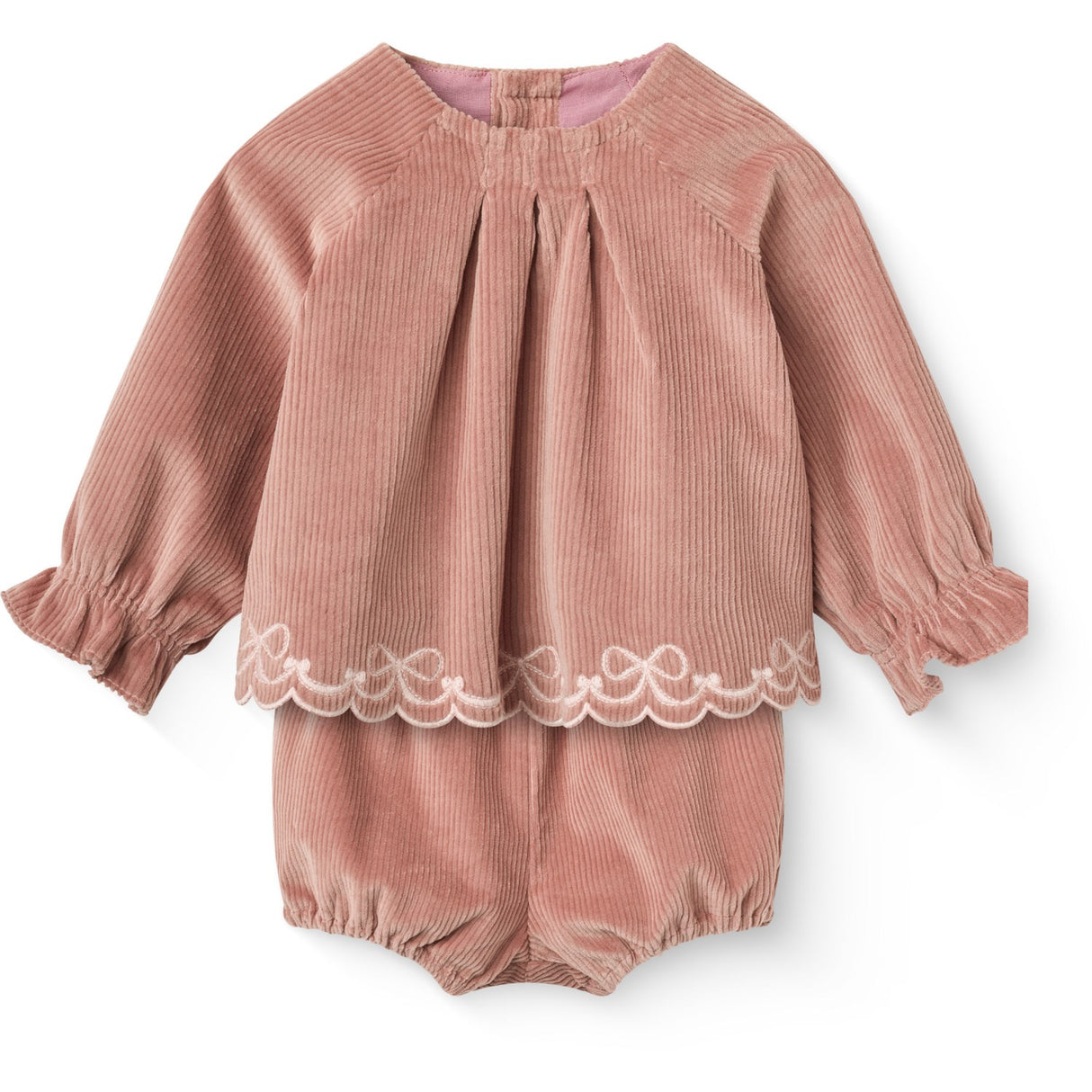 COPENHAGEN COLORS Winter Rose Corduroy Baby Sett M/ Emb.