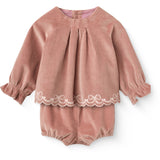 COPENHAGEN COLORS Winter Rose Corduroy Baby Sett M/ Emb.