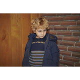 COPENHAGEN COLORS Navy Comb. Striped Merino Sweater