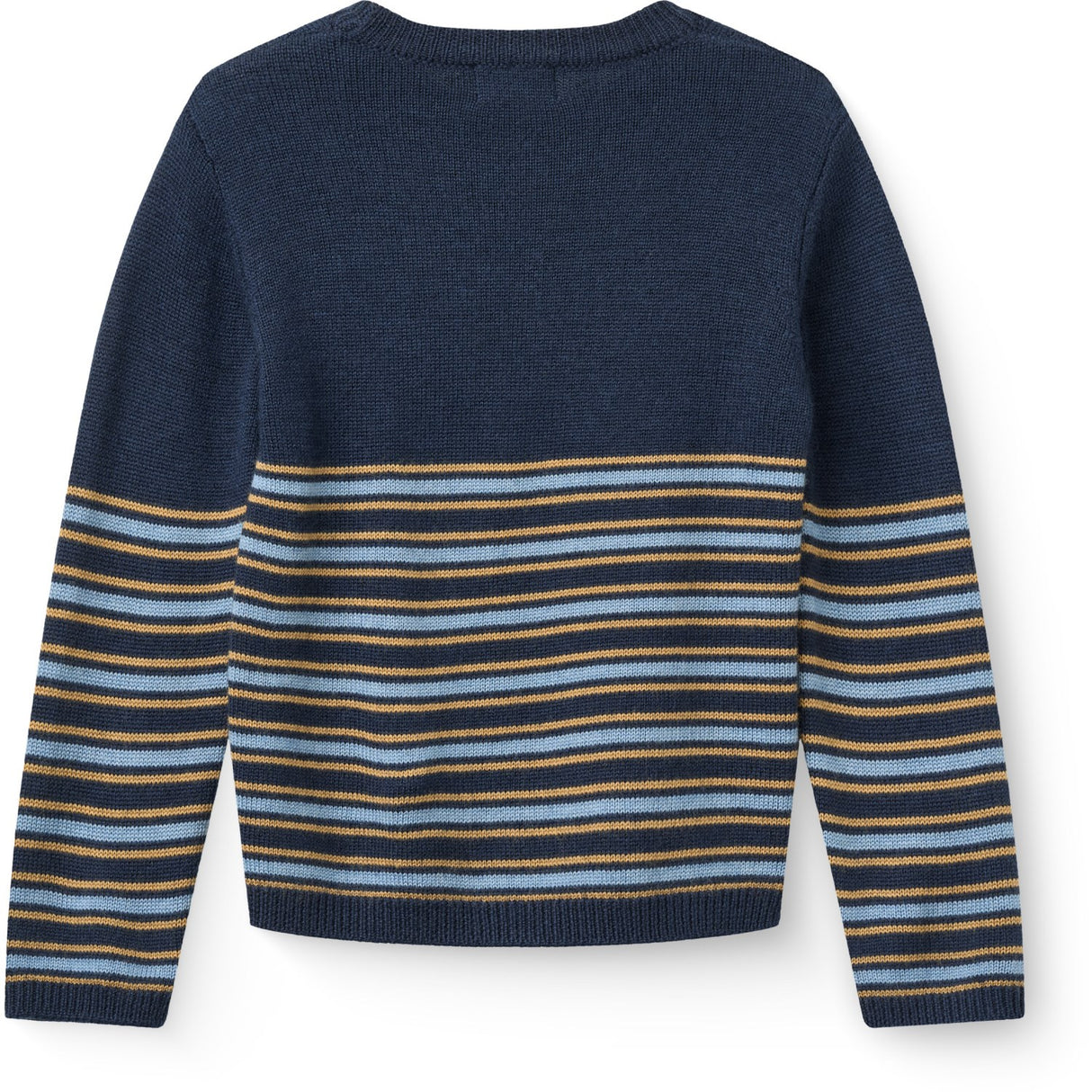 COPENHAGEN COLORS Navy Comb. Striped Merino Sweater