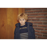 COPENHAGEN COLORS Navy Comb. Striped Merino Sweater