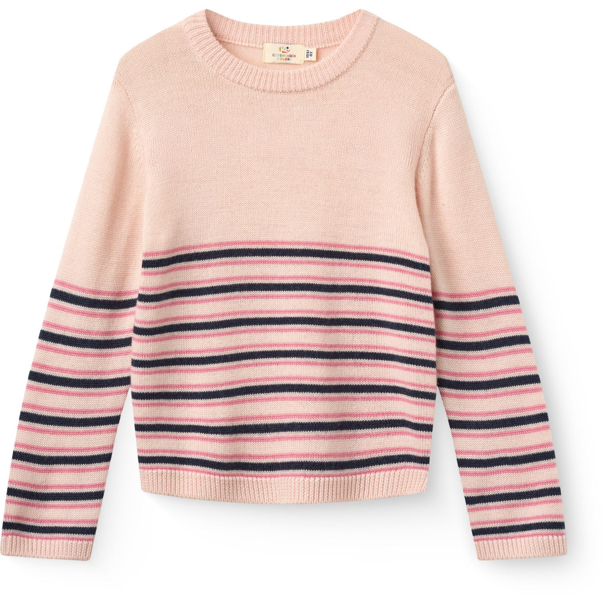 COPENHAGEN COLORS Soft Pink Comb. Striped Merino Sweater