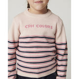 COPENHAGEN COLORS Soft Pink Comb. Striped Merino Sweater