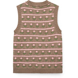 COPENHAGEN COLORS Walnut Flower Stickad Flower Pattern Väst