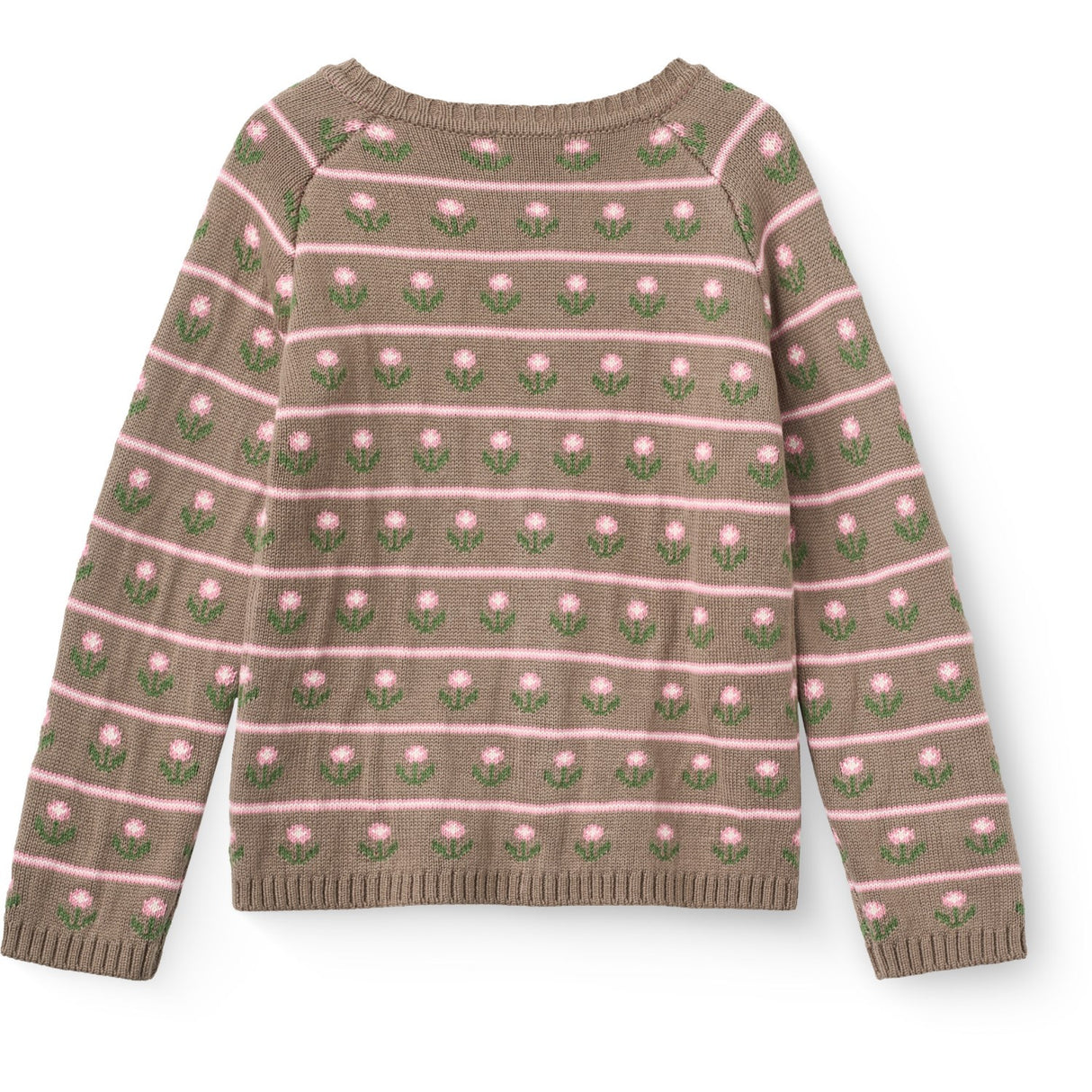 COPENHAGEN COLORS Walnut Flower Stickad Flower Pattern Cardigan