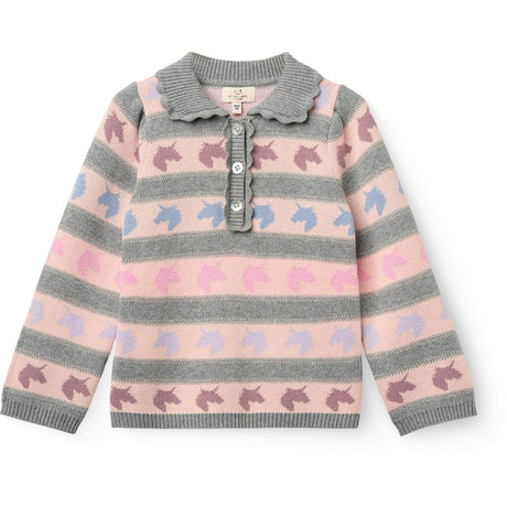 COPENHAGEN COLORS Unicorn Enhjørning Pattern Ls. Blus M/ Krage