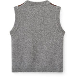 COPENHAGEN COLORS Grey Mel./Dk. Brown/Navy Comb. Argyle Stickad Väst