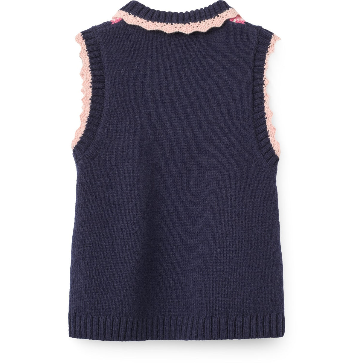 COPENHAGEN COLORS Navy/Soft Pink/Blossom Pink Comb. Argyle Väst M/ Deco