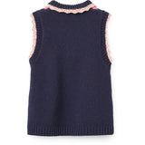 COPENHAGEN COLORS Navy/Soft Pink/Blossom Pink Comb. Argyle Väst M/ Deco