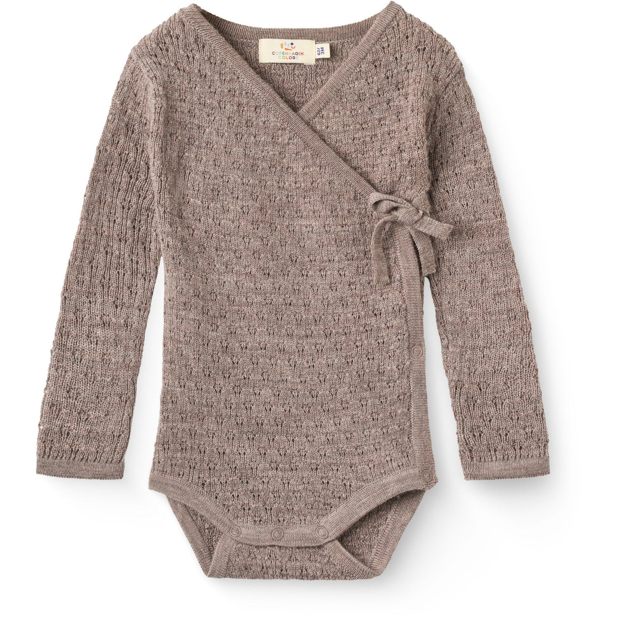 COPENHAGEN COLORS Natural Melange Stickad Pointelle Baby Cross-Over