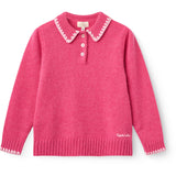 COPENHAGEN COLORS Fuschsia Comb. Cashmere Blus M/ Krage & Filt Stitch