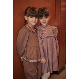 COPENHAGEN COLORS Walnut Twill Blus M/ Embroidery