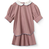 COPENHAGEN COLORS Winter Rose Check Comb. Checkered Blus Och Kjol Sett