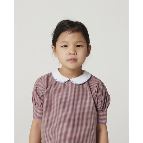 COPENHAGEN COLORS Winter Rose Check Comb. Checkered Blus Och Kjol Sett