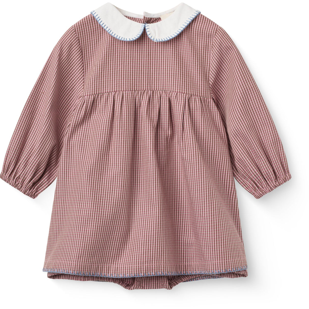COPENHAGEN COLORS Winter Rose Check Comb. Checkered Romper Klänning M/ Krage