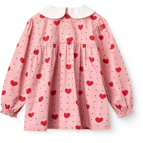 COPENHAGEN COLORS Heart Aop Blus M/ Krage M/ Heart Aop
