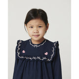 COPENHAGEN COLORS Navy Comb. Klänning M/ Frill & Embroidery