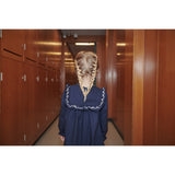 COPENHAGEN COLORS Navy Comb. Klänning M/ Frill & Embroidery