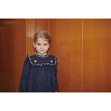 COPENHAGEN COLORS Navy Comb. Klänning M/ Frill & Embroidery