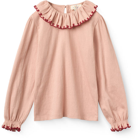 COPENHAGEN COLORS Mellow Rose Comb. Crepe Ls Topp M/ Frill Krage
