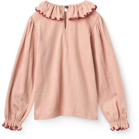 COPENHAGEN COLORS Mellow Rose Comb. Crepe Ls Topp M/ Frill Krage