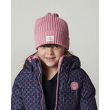COPENHAGEN COLORS Navy Flower Aop Puffer Long Frill Jacka M/ Teddy Lining