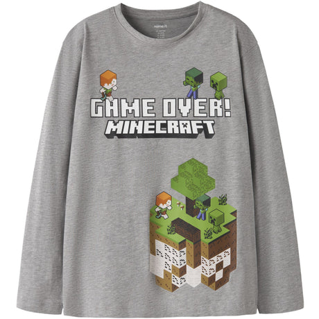 Name It Grey Melange Nkmar Minecraft Ls Nreg Topp Box Noos Bfu
