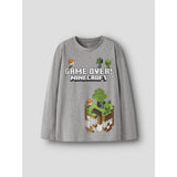 Name It Grey Melange Nkmar Minecraft Ls Nreg Topp Box Noos Bfu