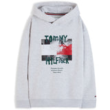 Tommy Hilfiger Grey Heather-Grey Flag Grafitti Hoodies