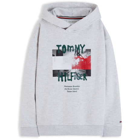 Tommy Hilfiger Grey Heather-Grey Flag Grafitti Hoodies